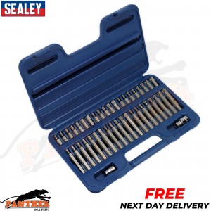 Sealey AK219 TRX Star Spline Hex Bit Set 42pc 3/8" 1/2" Square Drive Car Garage