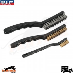 Sealey AK9801 Wire Brush Set Auto Engineers 3 Piece Auto Engineers Brushes
