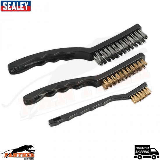 Sealey AK9801 Wire Brush Set Auto Engineers 3 Piece Auto Engineers Brushes