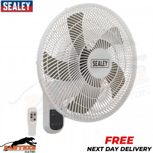 SEALEY SWF18WR 18"Wall Mounted 3-Speed Oscillating Cool Fan With Remote Control
