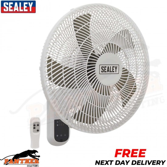SEALEY SWF18WR 18"Wall Mounted 3-Speed Oscillating Cool Fan With Remote Control
