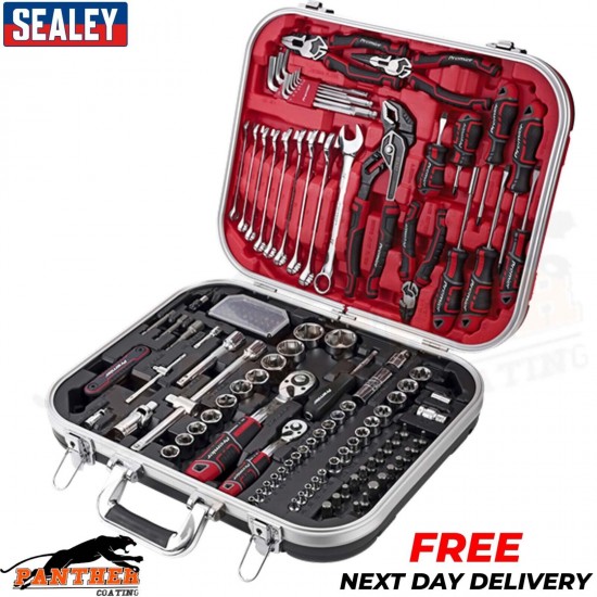 Sealey Premier AK7980 - 144 Piece Mechanics Tool Kit in Storage Case - Red