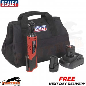 Sealey CP1202KIT Ratchet Wrench Kit 3/8" Sq Drive 12V 2 Batteries + Storage Bag