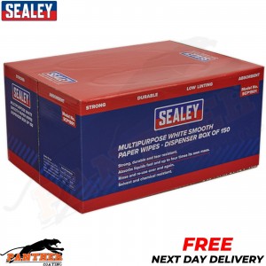 Sealey SCP1501 Multipurpose Paper Wipes in Dispenser Box Smooth White 150 Sheets