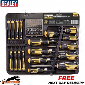 Sealey S01110 60 Piece Screwdriver Bit Set Vanadium Steel Soft Grip Storage