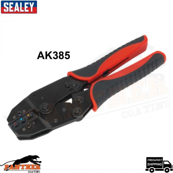 Sealey Ratchet Terminal Crimping Plier Crimper Electricians Tool AK385