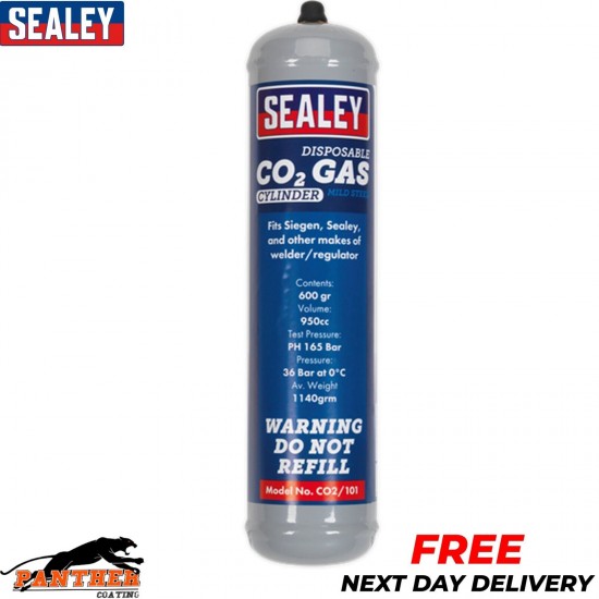 CO2/101 Sealey Gas Cylinder Disposable Carbon Dioxide 600g