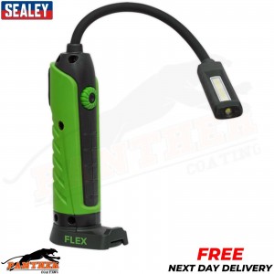 Sealey LEDFLEXG Flexi Rechargeable Inspection Lamp Torch Li-ion 1 COB+1 LED