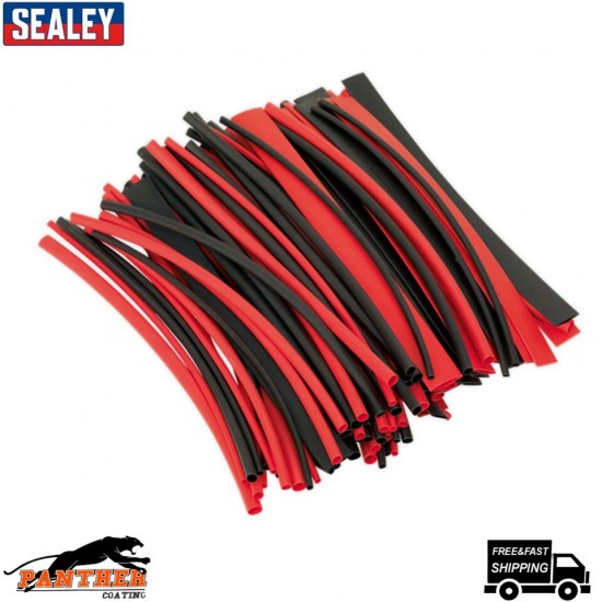 Heat Shrink Tubing HST200BR Sealey 100pc 200mm Heat Shrink Tubing - Black & Red