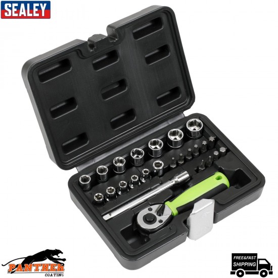 Sealey S01233 Socket Set 25pc 1/4"Sq Drive - Metric