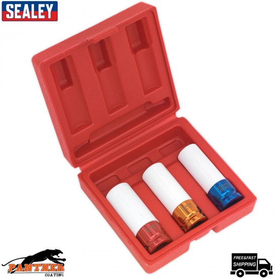 Sealey SX031 Alloy Wheel Impact Socket Set 3pc 1/2inSq Drive