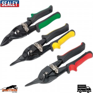 Sealey 3 Piece Aviation Tin Snips Set Left Cut, Right Cut And Straight AK6907