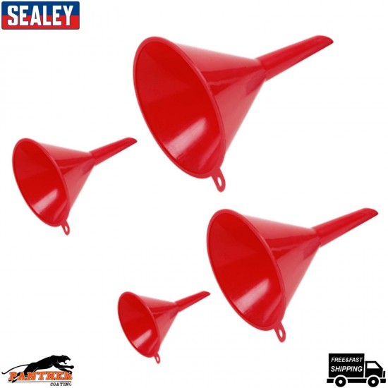 Sealey Small Funnel Set 4pc Economy Fixed Spout - F92