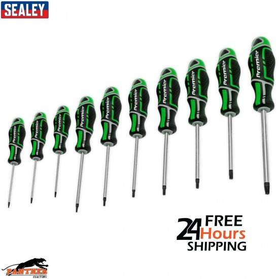 Sealey AK4324HV Screwdriver Set 10pc TRX-Star GripMAX® Hi-Vis Green*