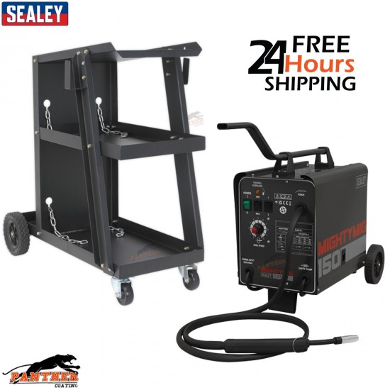 Sealey MIGHTYMIG150 230V 150A MIG Welder Gas/Gasless with Welding Trolley BTR4