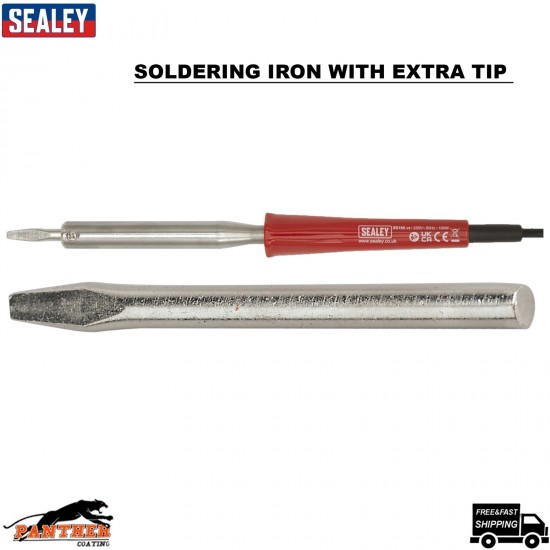 Sealey 100W 230V Soldering Iron SD100 with Replacement 7mm Straight Tip