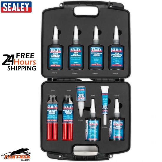 Sealey SCSKIT1 10pc Mixed Adhesive & Sealant Kit – Workshop Essentials Pack