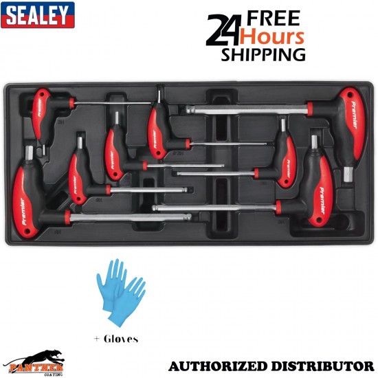 Sealey TBT06 T-Handle Ball End Hex Key Set Tool Tray Allen Keys
