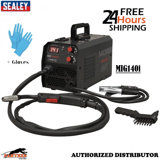Sealey MIG140i 140A Gasless MIG Inverter Welder Flux Cored Welding Machine+Glove