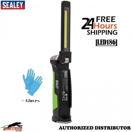Sealey LED186 Rechargeable Slim Folding Inspection Light 6W COB LED + Gloves