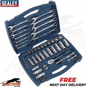 Sealey AK8996 46pc 3/8"Sq Drive Socket and Spanner Set WallDrive® - Metric Size