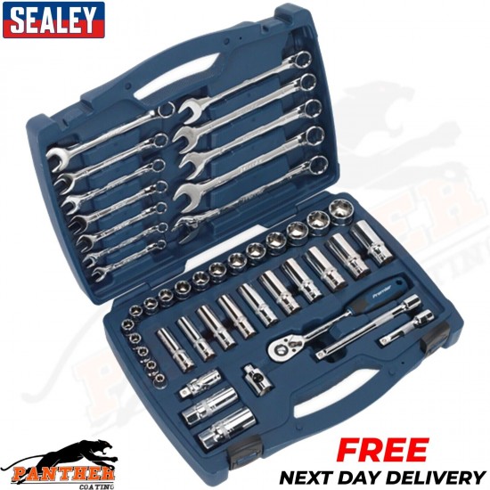 Sealey AK8996 46pc 3/8"Sq Drive Socket and Spanner Set WallDrive® - Metric Size
