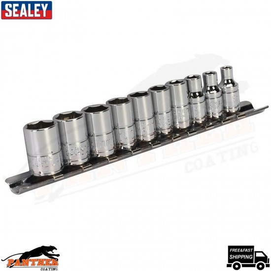 Sealey S0497 Socket Set Siegen 10pc 1/4"Sq Drive 6pt WallDrive Metric