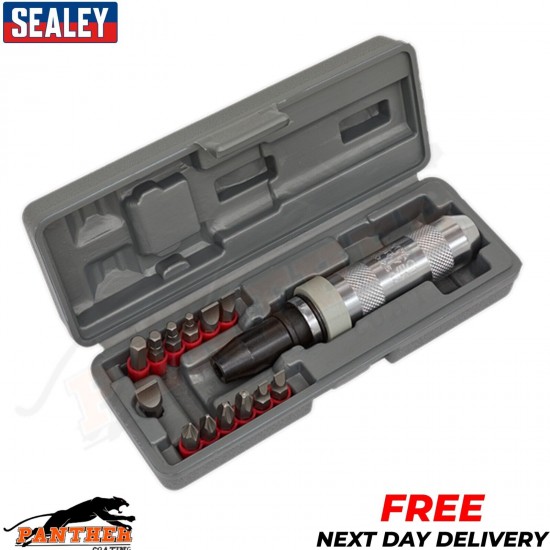 Sealey Premier AK208 Impact Screwdriver Driver Set 13 Bits 1/2" Sq Dv Pro Tool