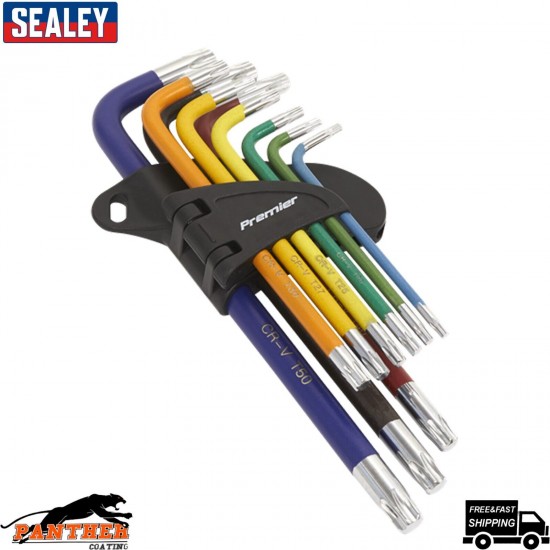 Sealey AK7193 Premier Long TRX Star TORX Key Set 9PC Colour Coded