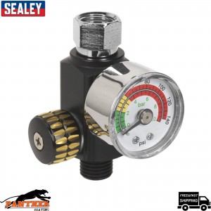 SEALEY AR01 ON-GUN PAINT SPRAY AIR PRESSURE REGULATOR/GAUGE