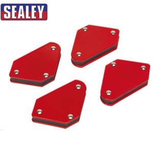Sealey MQC944 4pc Magnetic Welding Clamp Set Red Soldering Quick Welder