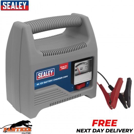 Sealey DSBC4 Battery Charger 12V 4Amp 230V Automatic Car / Bike / Van 12-48Ah