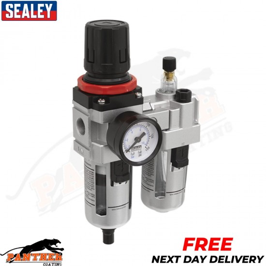 Sealey SA2001 Air Line Compressor Pressure Filter Regulator + Gauge 3/8" BSP