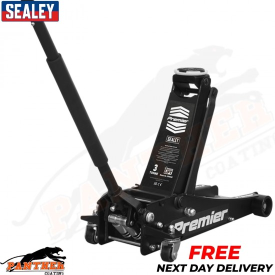 Sealey 3040AB 3 Tonne Low Profile Trolley Jack with Rocket Lift - Black