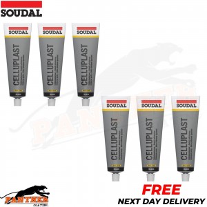 6x SOUDAL CELLUPLAST REPAIR PUTTY STOPPER FILLER 175ML (SKIMMING & PIN HOLES)