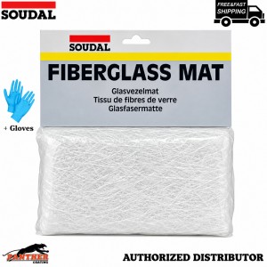 Soudal Fibreglass Mat Glass Fibre Car Body Repair Rust Hole Reinforcement+Gloves