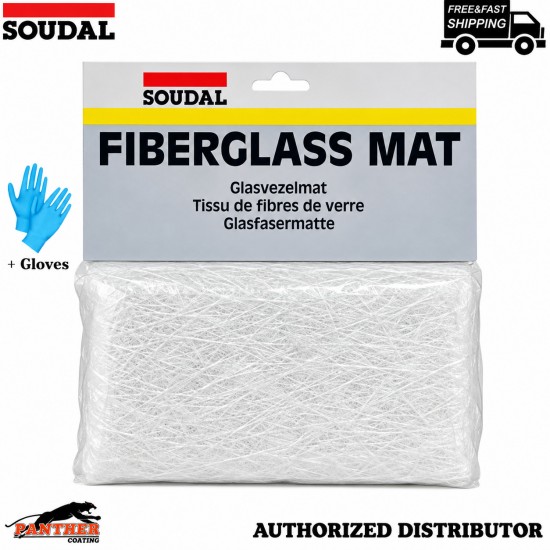 Soudal Fibreglass Mat Glass Fibre Car Body Repair Rust Hole Reinforcement+Gloves