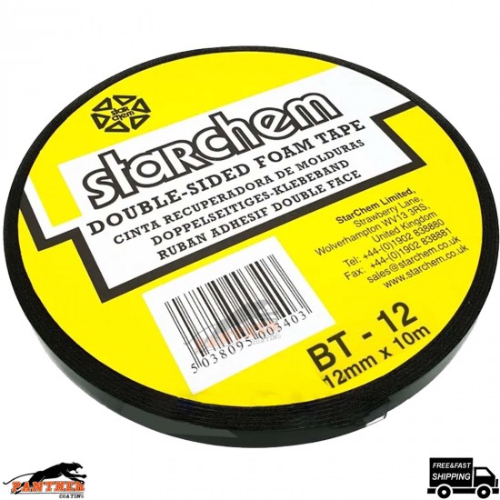Starchem Double Sided Trim & Badge Tape – 12mm x 10m Automotive Roll