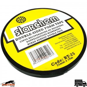 Starchem Double Sided Trim & Badge Tape – 25mm x 10m – Automotive Adhesive Roll