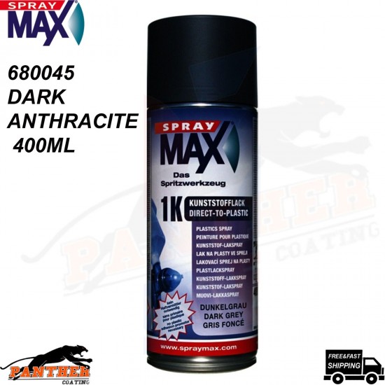 SPRAY MAX 680045 1K DTP PLASTIC TOPCOAT AEROSOL 400ML - DARK ANTHRACITE MATT