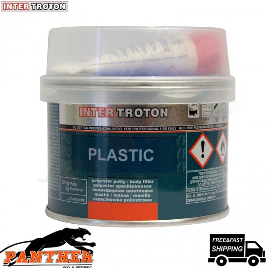 INTER TROTON PLASTIC BODY FILLER PUTTY 400G - WITH HARDENER TUBE 10G