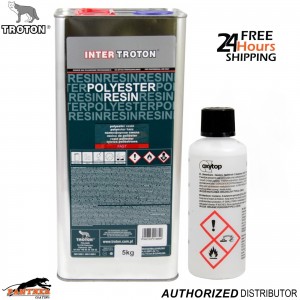 Inter Troton Polyester Resin Fast Cure 5L + Hardener – Fibreglass Repair Resin