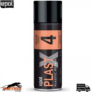 UPOL PLAST X 4 - FINE GRAIN FIN TEXTURED PAINT AEROSOL FOR TRIM - 400ML