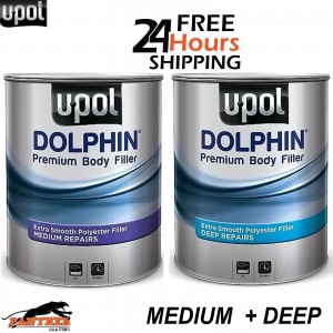 1 X U-POL DOLPHIN PREMIUM MEDIUM FILLER 3L & 1 X UPOL DOLPHIN DEEP FILLER 3L