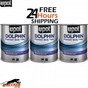 3 X U-POL DOLPHIN PREMIUM BODY FILLER ADVANCE MEDIUM DEPTH REPAIRS 3 LTR