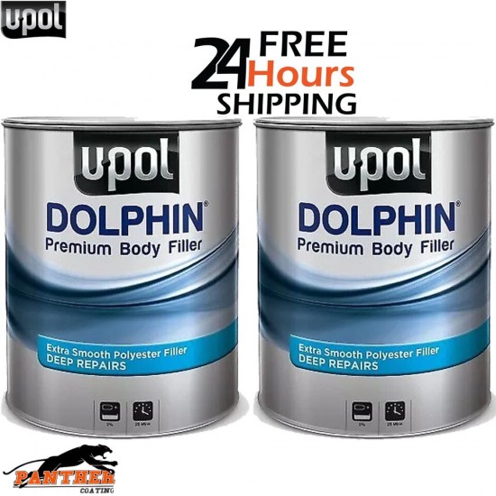 2 X U-POL DOLPHIN PREMIUM DEEP BODY FILLER 3LTR FOR DEEP REPAIRS ULTRA FINE