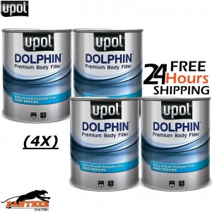 4 X U-POL DOLPHIN PREMIUM DEEP BODY FILLER 3LTR FOR DEEP REPAIRS ULTRA FINE