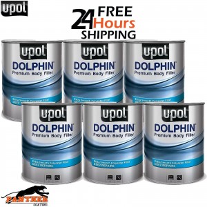 6 X U-POL DOLPHIN PREMIUM DEEP BODY FILLER 3LTR FOR DEEP REPAIRS ULTRA FINE