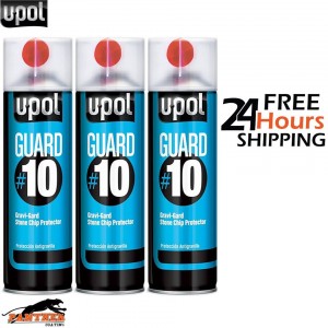 3 x U-POL GUARD #10 Gravi-Guard Stone Chip Protector 450ml Aerosol Black