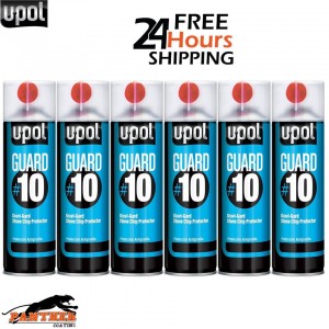 6 x U-POL GUARD #10 Gravi-Guard Stone Chip Protector 450ml Aerosol Black